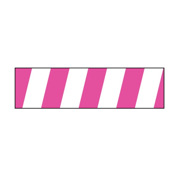 Mini - Striped Flag - White w/Flr. Pink - 3/16" x 1"